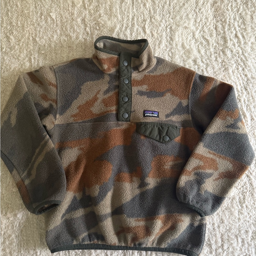 Patagonia Kids Camo Synchilla Snap-T pullover